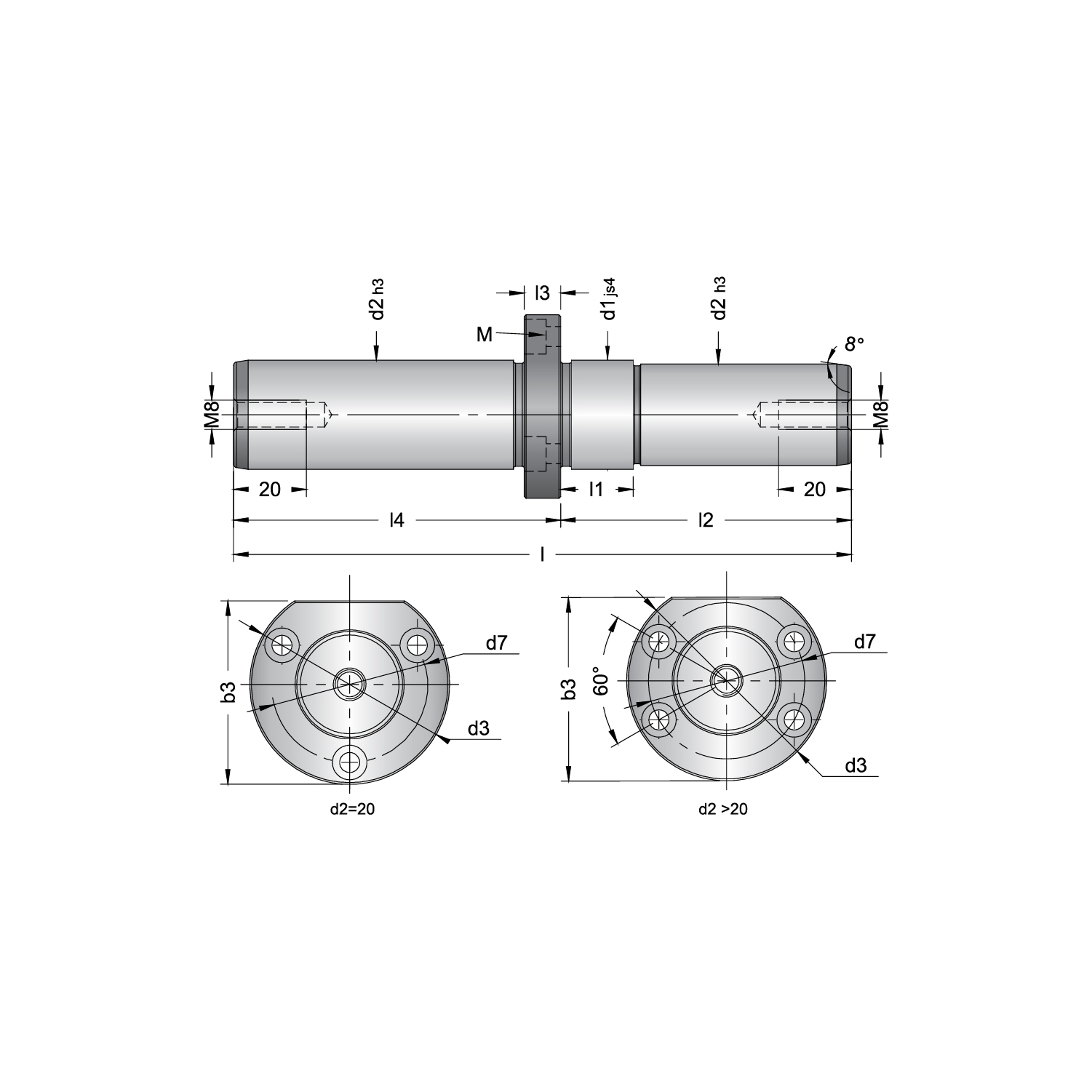 ORTADAN FLANŞLI KOLON ICK135